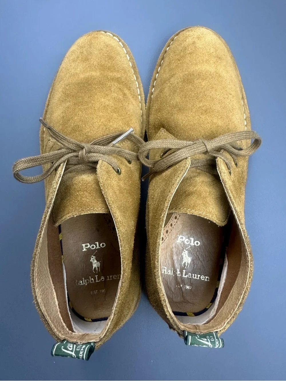 Polo Ralph Lauren Talan Chukka Boots Mens 8.5D Desert Tan Suede Desert Boots